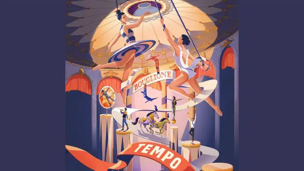 Spectacle Tempo au Cirque d’Hiver Bouglione : une performance artistique mêlant acrobaties, musique et lumières dans un cadre historique parisien.