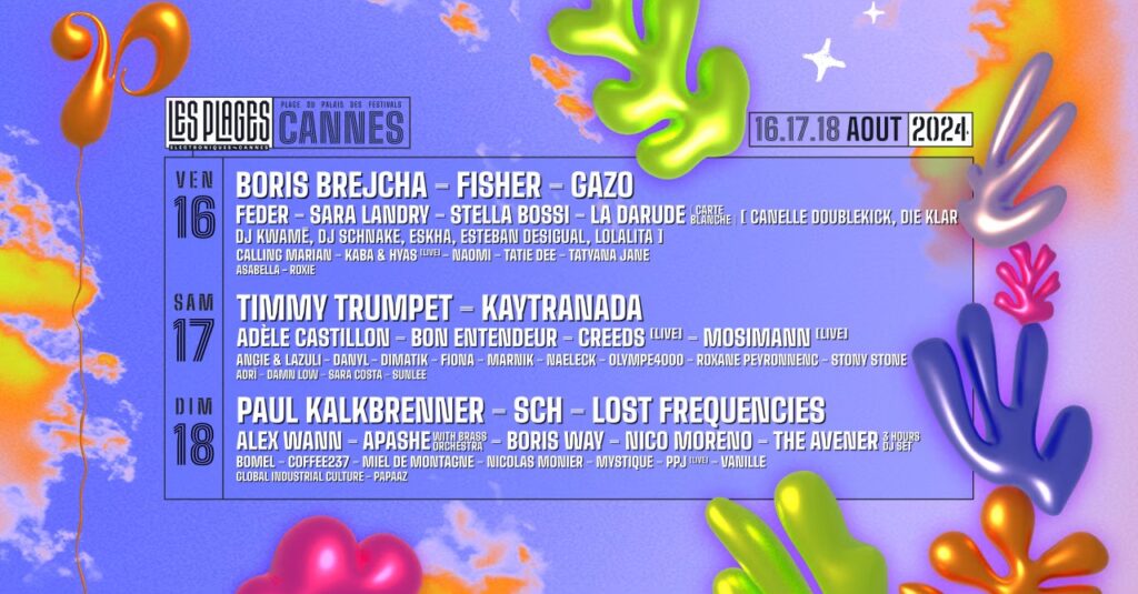 plages électroniques cannes 2024 programmation